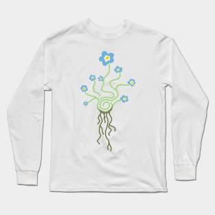 Spiral Flower: Blue Long Sleeve T-Shirt